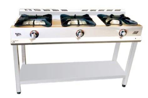 TABAN RAFLI ÜÇLÜ KROM OCAK