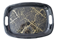 Siyah Yaldız Desen Tepsi