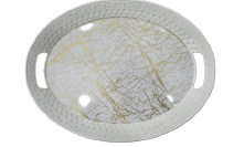 Beyaz Yaldız Desen Tepsi