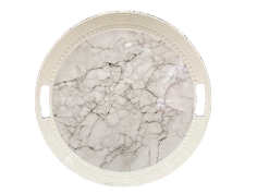 Beyaz Mermer Desen Işıl Tepsi