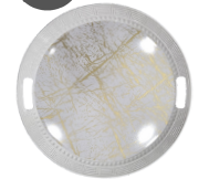 Beyaz Yaldız Desen Işıl Tepsi