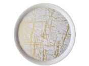 Beyaz Yaldız Desen Yuvarlak Tepsi